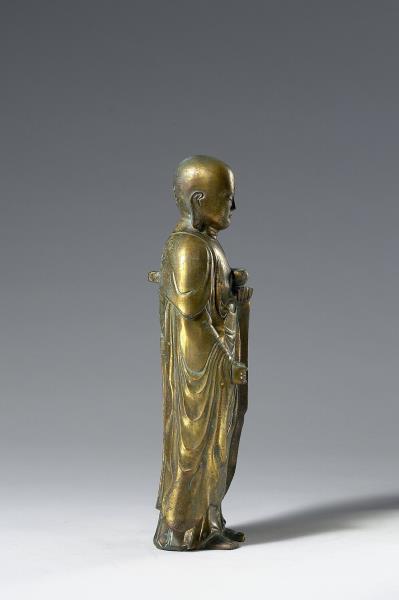 日本 鎌倉時代末期 銅鎏金 地藏菩薩立像