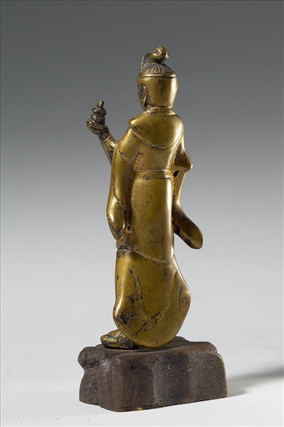 日本 鎌倉時代 銅鎏金 毗沙門天王像