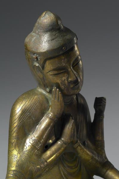 日本 室町時代 銅鎏金 如意輪觀音菩薩倚坐像