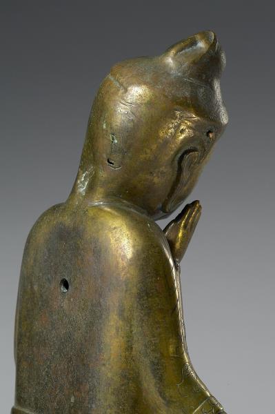 日本 室町時代 銅鎏金 如意輪觀音菩薩倚坐像