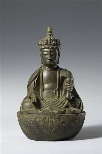 日本 室町時代 元龜三年（1572） 銅鎏金 十一面觀音菩薩坐像