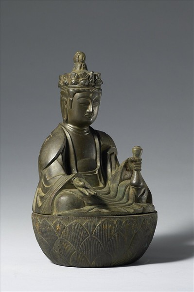 日本 室町時代 元龜三年（1572） 銅鎏金 十一面觀音菩薩坐像