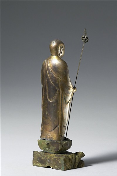 日本 室町時代 銅鎏金 地藏菩薩立像