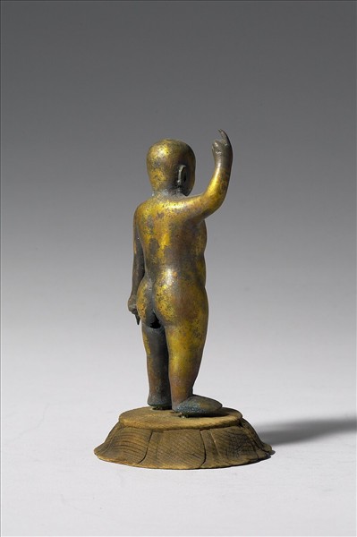 日本 江戶時代 銅鎏金 誕生佛立像