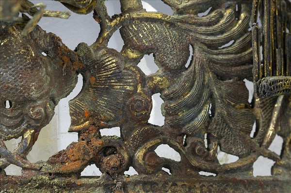 銅鎏金鳳凰式付冠