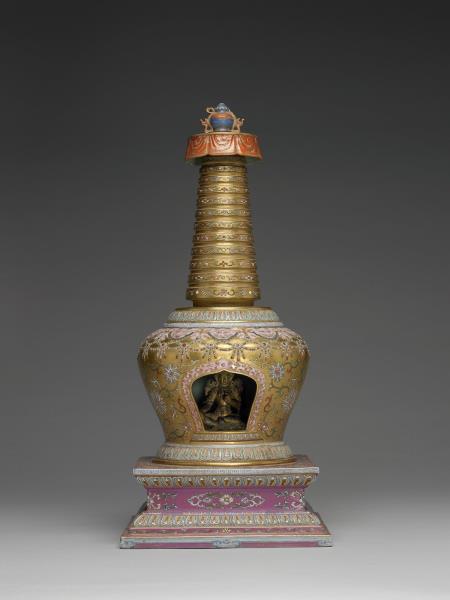 琺瑯彩瓷金地塔