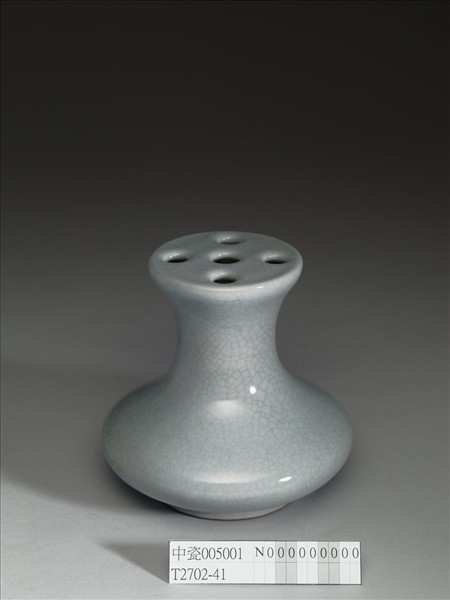 天藍釉五孔花插