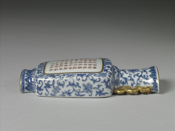 青花錦上添花詩意轎瓶