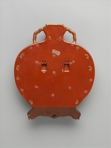 粉彩紅地錦上添花詩意轎瓶