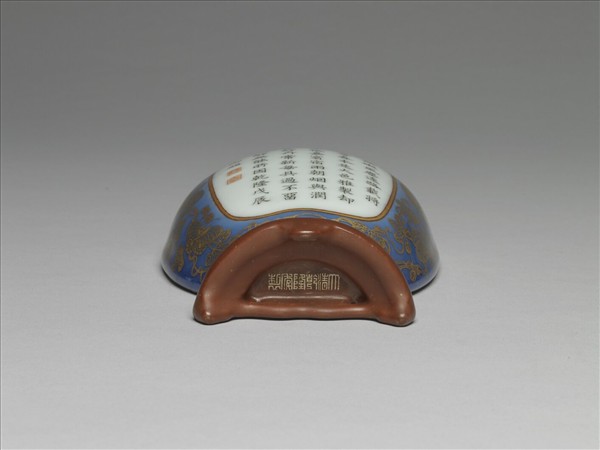 霽青釉描金轎瓶