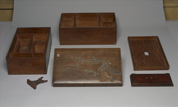 鑲嵌花梨木匣