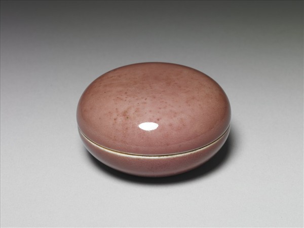 霽紅釉圓盒