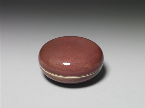 霽紅釉圓盒