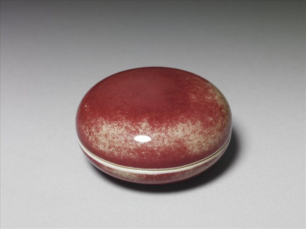 霽紅釉圓盒