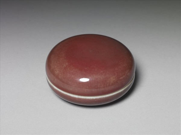 霽紅釉圓盒