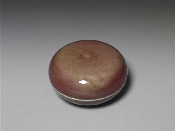 霽紅釉圓盒
