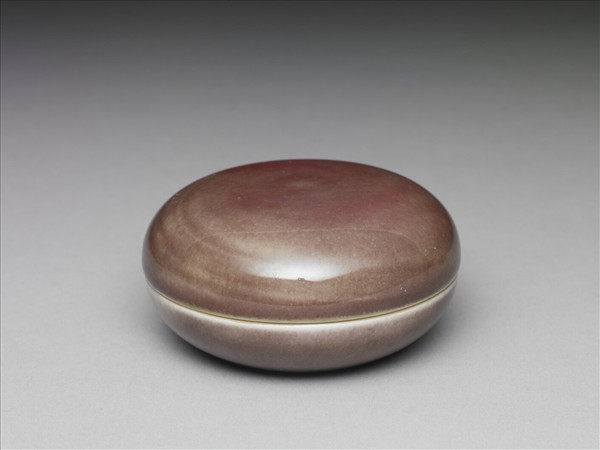 霽紅釉圓盒