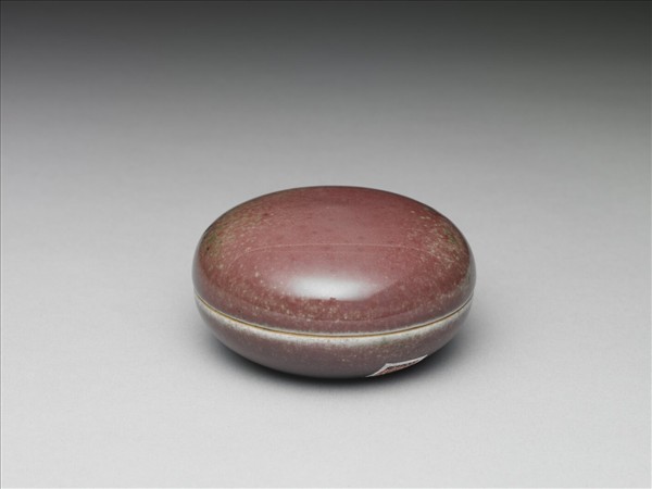 霽紅釉圓盒