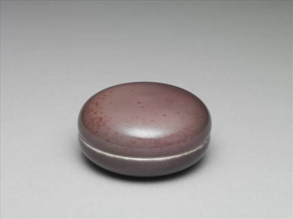 霽紅釉圓盒