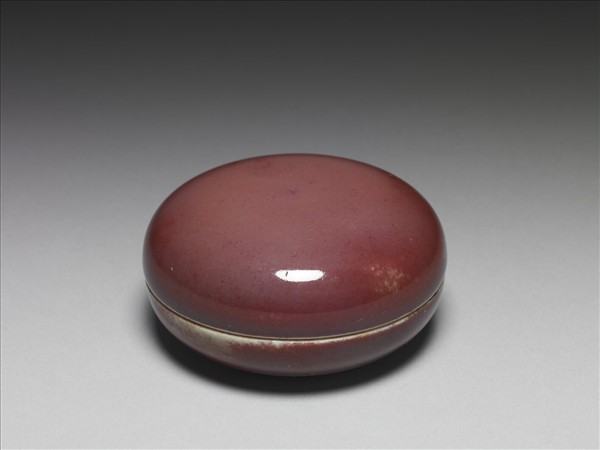 霽紅釉圓盒