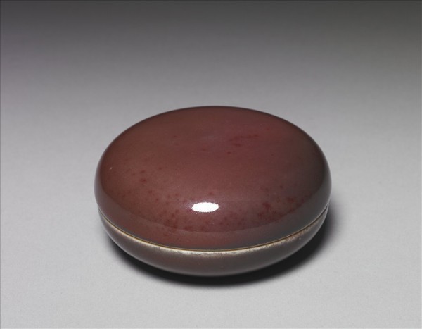 霽紅釉圓盒