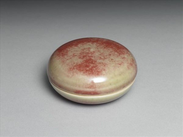 霽紅釉圓盒
