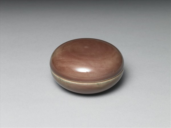 霽紅釉圓盒