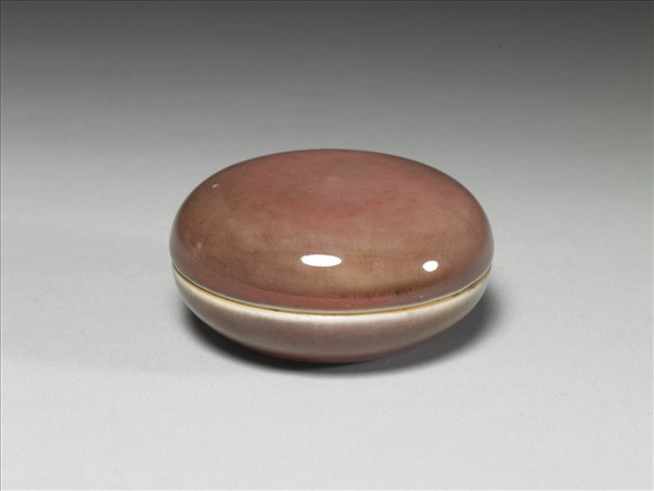 霽紅釉圓盒