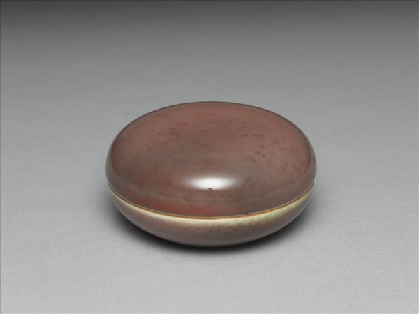 霽紅釉圓盒