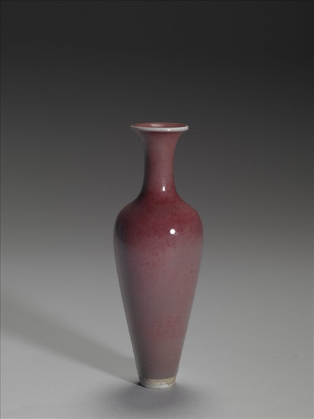 豇豆紅釉柳葉瓶