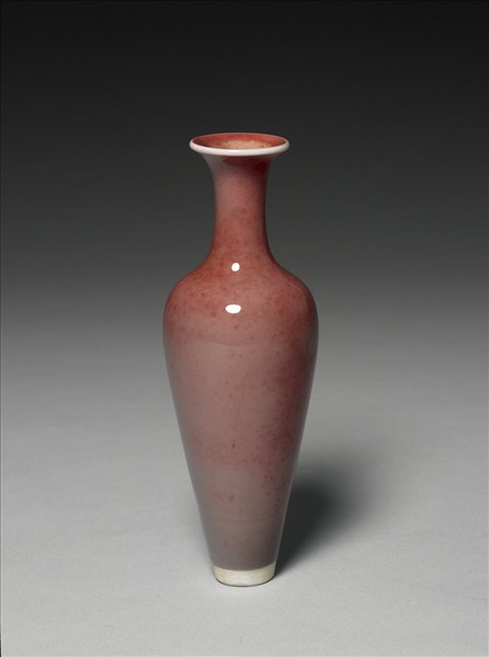 豇豆紅釉柳葉瓶