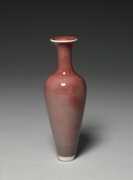 豇豆紅釉柳葉瓶