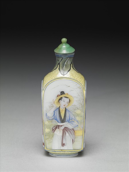 玻璃胎畫琺瑯人物鼻煙壺