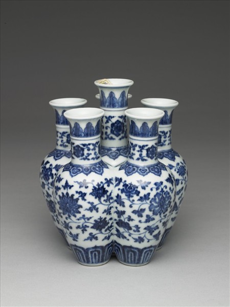 青花花卉紋六連瓶