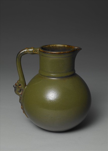 茶葉末釉螭耳花澆