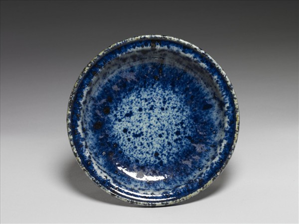 灑藍釉盆托