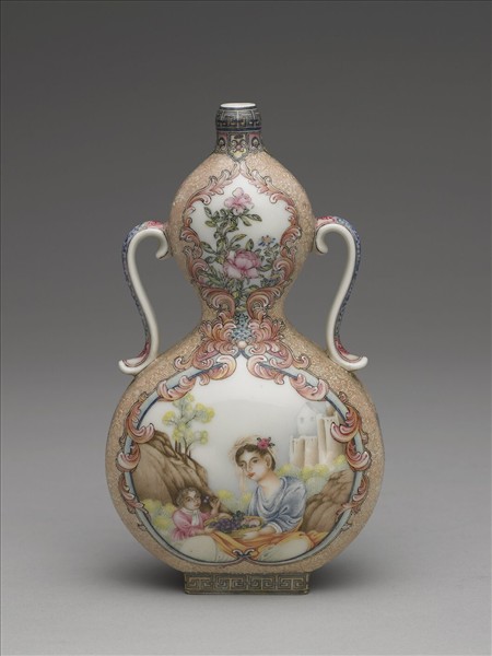 琺瑯彩西洋人物圖葫蘆瓶