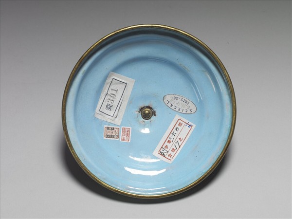 銅胎畫琺瑯蓮花蓋碗