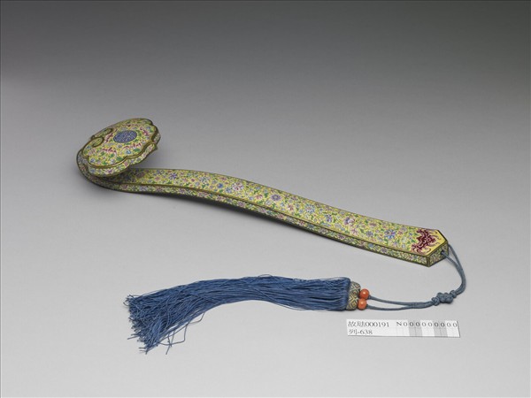 銅胎畫琺瑯福壽如意