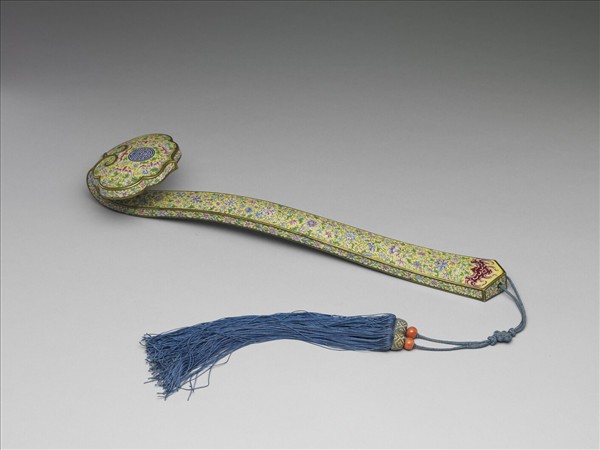 銅胎畫琺瑯福壽如意