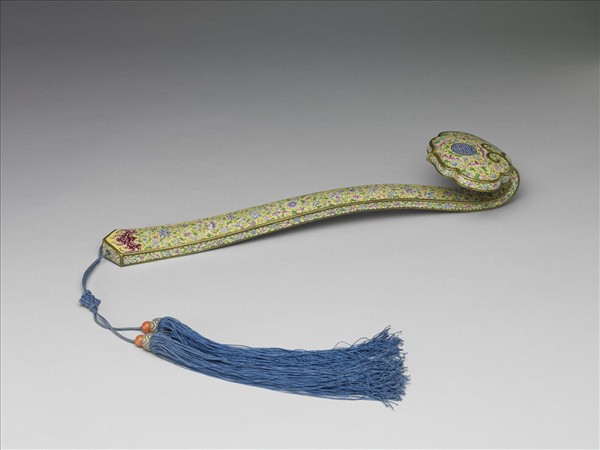 銅胎畫琺瑯福壽如意