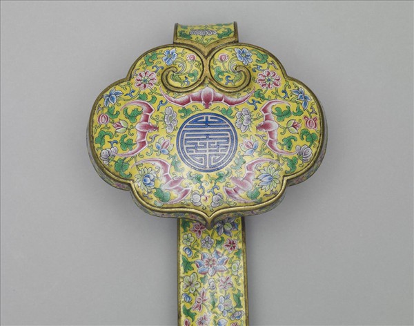銅胎畫琺瑯福壽如意