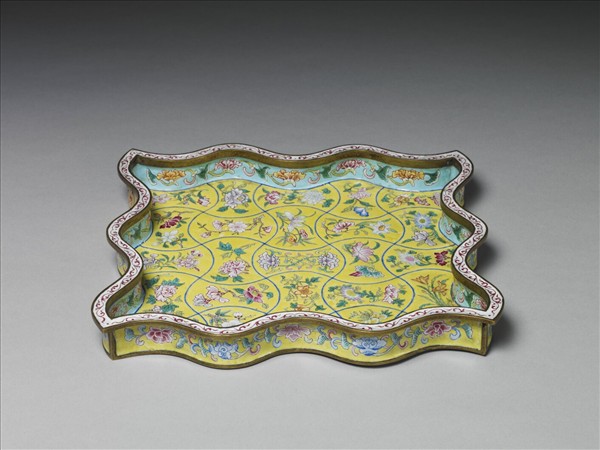 銅胎畫琺瑯方盤