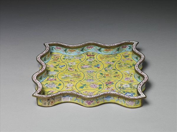 銅胎畫琺瑯方盤