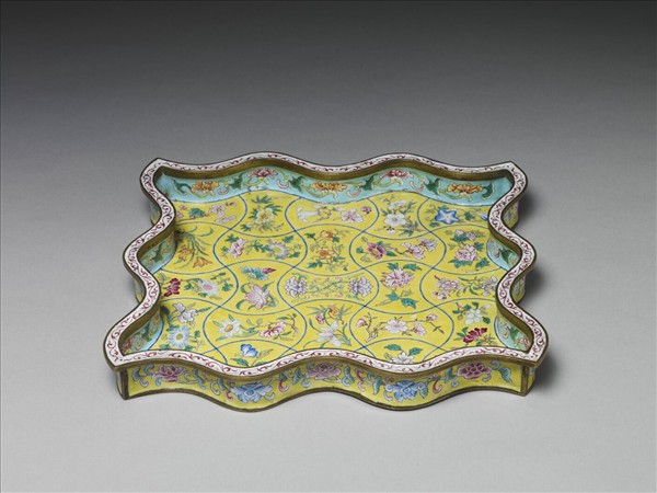 銅胎畫琺瑯方盤