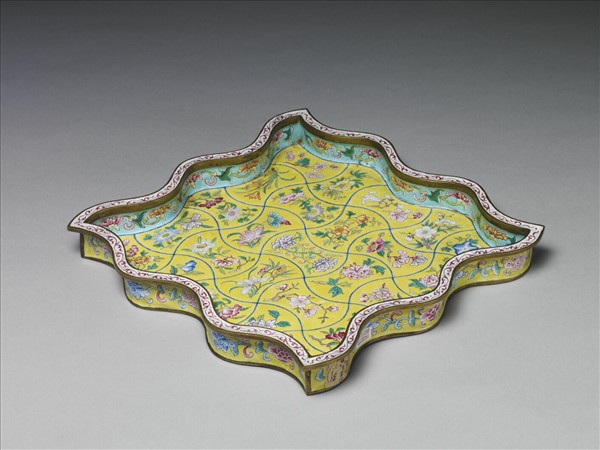 銅胎畫琺瑯方盤