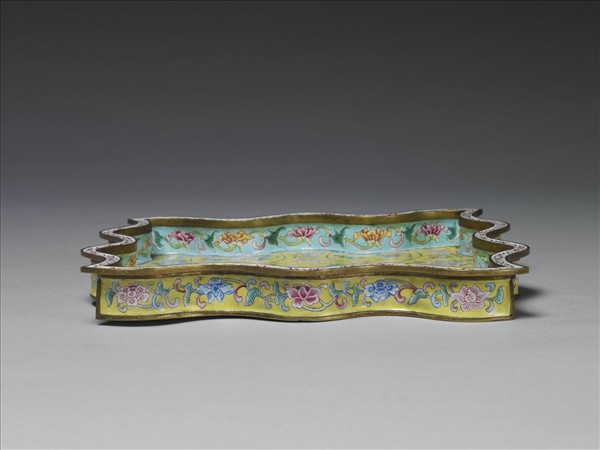 銅胎畫琺瑯方盤