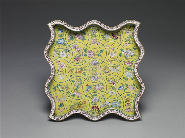 銅胎畫琺瑯方盤