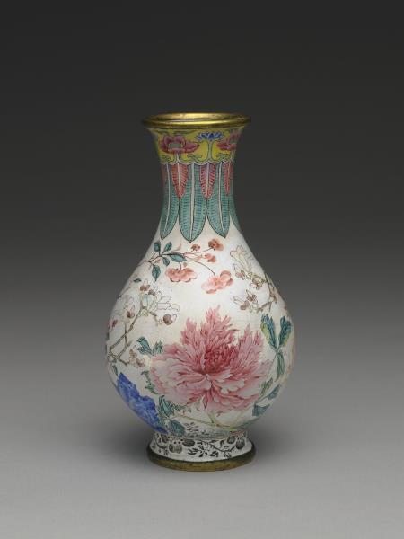 銅胎畫琺瑯玉堂富貴瓶