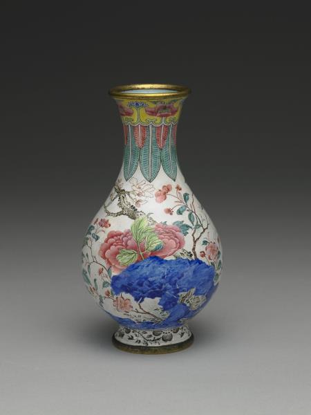 銅胎畫琺瑯玉堂富貴瓶